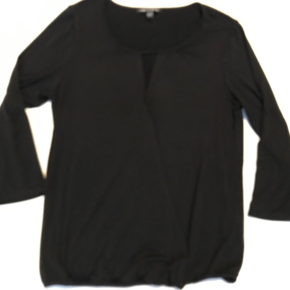 NWOT Cable & Gauge black surplice knit top - Picture 2 of 6